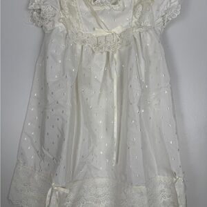 Vintage Elegant White Lace Bautism Kids Formal Dress